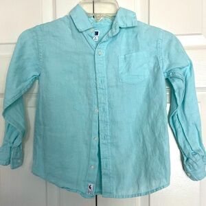 Janie and Jack turquoise linen button up